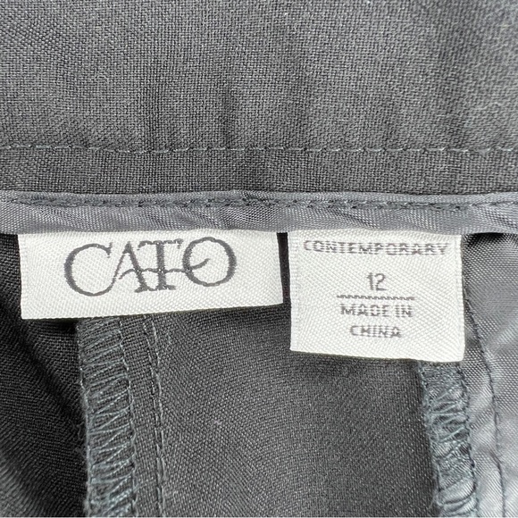 Size 12 Cato Black Dress Pants Pleated Straight Leg Classic Trousers - Picture 7 of 9